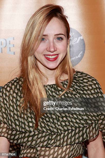 Actress Zoe Kazan attends the premiere of "The Exploding Girl" at the Tribeca Grand Hotel on March 8, 2010 in New York City.