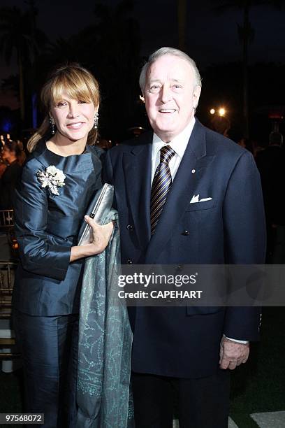 Mila Mulroney and Honorable Brian Mulroney attend the Andrea Bocelli concert at The Mar-a-Lago Club on February 28, 2010 in Palm Beach, Florida.