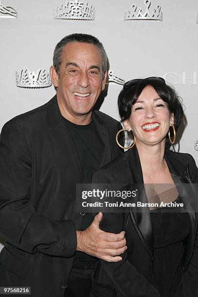 Thierry Ardisson and Beatrice Ardisson attend Chaumet Cocktail Party at Place Vendome on March 8, 2010 in Paris, France.