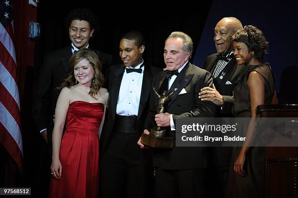 Honoree Joseph J. Plumeri , comedian Bill Cosby and Mellody Hobson attend the Jackie Robinson Foundation Annual Awards Dinner at the The Waldorf...