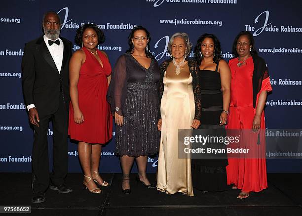 David Robinson, Meta Robinson, Susan Thomas, Jackie Robinson Foundation Founder Rachel Robinson, Sonya Pankey and Sharon Robinson attend the Jackie...