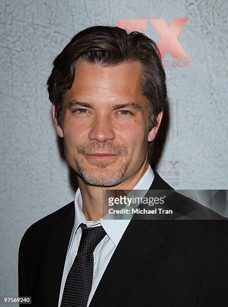 Timothy Olyphant arrives at the Los Angeles premiere screening of FX's "Justified" held at Directors Guild Theatre on March 8, 2010 in West...