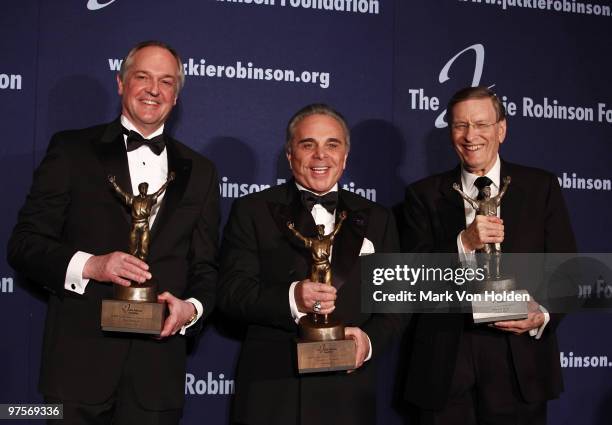 Honorees Paul Polman, Joseph J. Plumeri and Allan H. 'Bud' Selig attend the 2010 Jackie Robinson Foundation Awards Dinner at The Waldorf-Astoria on...