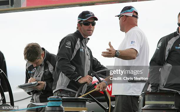 Team Origin skipper Ben Ainslie after defeat to Azzurra in the first round robin during the Louis Vuitton Trophy at Waitemata Harbour on March 9,...