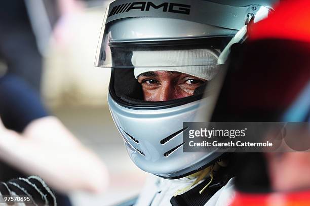 Laureus World Sports Academy member Daley Thompson attends the Laureus Driving Experience for Good part of the Laureus Sports Awards 2010 at the Yas...