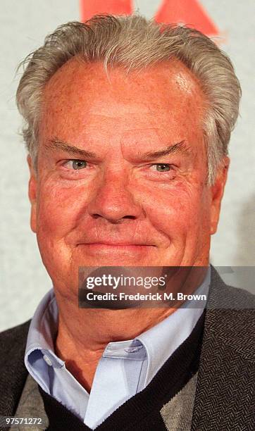 Actor Peter Jason attends the premiere of the television show "Justified" at the Directors Guild of America on March 8, 2010 in Los Angeles,...
