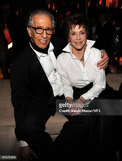 Music producer Richard Perry and actress Jane Fonda attend the 2010 Vanity Fair Oscar Party hosted by Graydon Carter at the Sunset Tower Hotel on...
