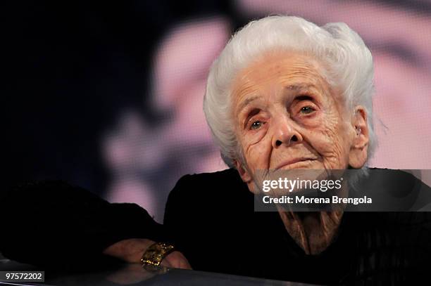 Rita Levi Montalcini during the Italian tv show "Che tempo che fa" on November 23, 2008 in Milan, Italy.