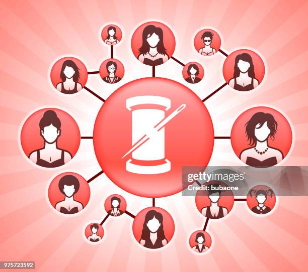 roll of thread women's rights pink vector background - suit tailor stock illustrations