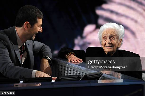 Rita Levi Montalcini during the Italian tv show "Che tempo che fa" on November 23, 2008 in Milan, Italy.