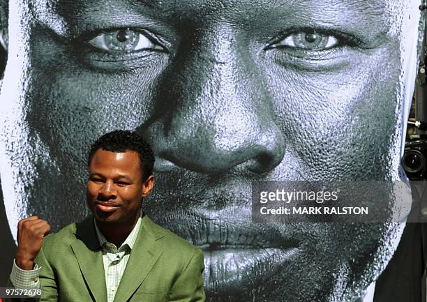 Boxer Shane Mosley arrives to announce his May 1 fight against Floyd Mayweather at their joint press conference in Los Angeles on March 4, 2010....