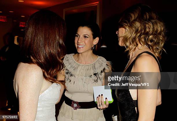 Actress Julianne Moore, Jessica Seinfeld and actress Hilary Swank attend the 2010 Vanity Fair Oscar Party hosted by Graydon Carter at the Sunset...