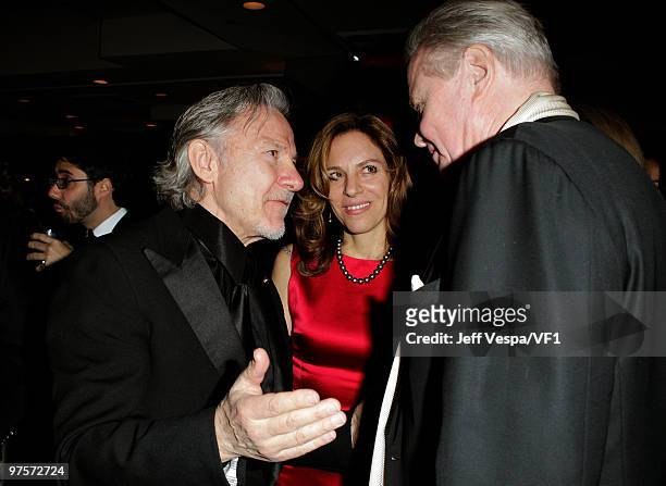 Actors Harvey Keitel and Jon Voight attend the 2010 Vanity Fair Oscar Party hosted by Graydon Carter at the Sunset Tower Hotel on March 7, 2010 in...