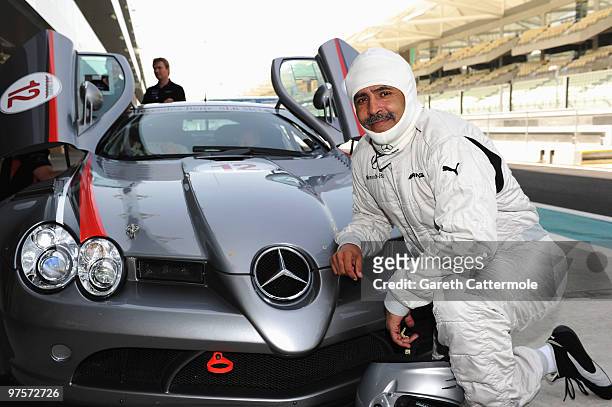 Laureus World Sports Academy member Daley Thompson attends the Laureus Driving Experience for Good part of the Laureus Sports Awards 2010 at the Yas...