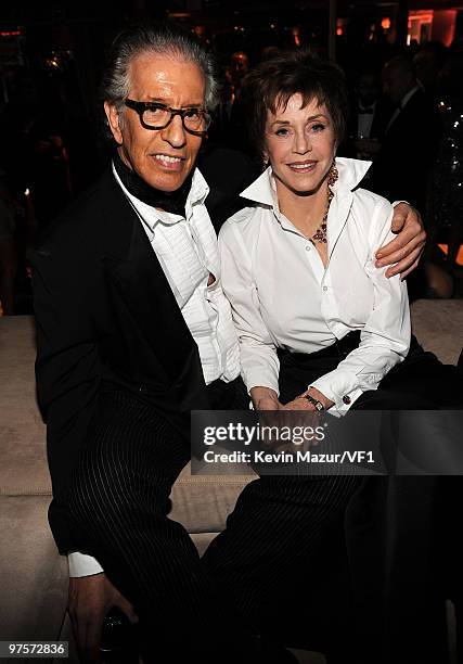 Music producer Richard Perry and actress Jane Fonda attend the 2010 Vanity Fair Oscar Party hosted by Graydon Carter at the Sunset Tower Hotel on...