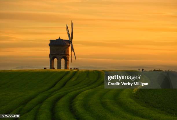 chesterton windmill sunset - chesterton stock-fotos und bilder