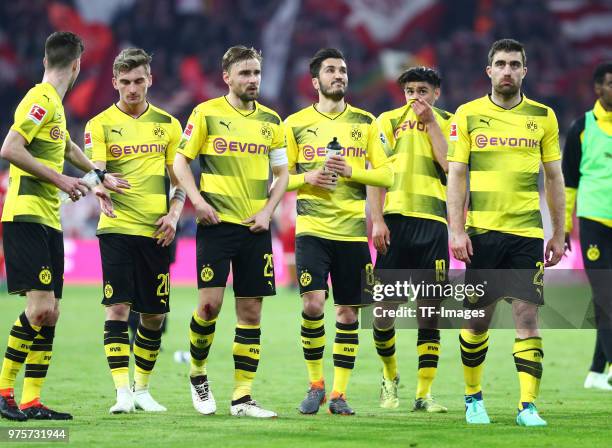 Julian Weigl of Dortmund, Maximilian Philipp of Dortmund, Marcel Schmelzer of Dortmund, Nuri Sahin of Dortmund, Mahmoud Dahoud of Dortmund and...