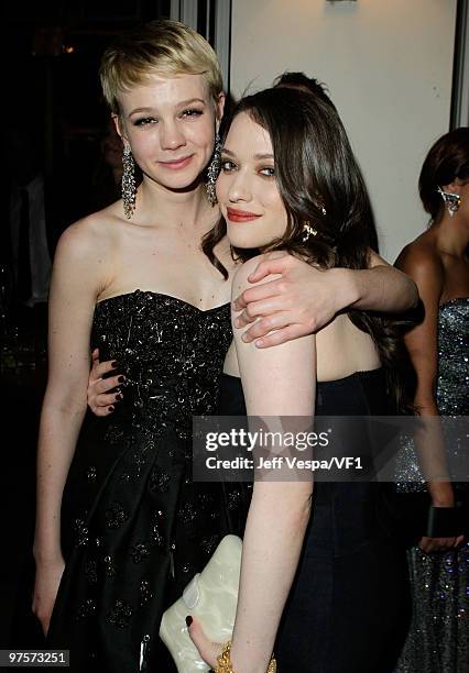 Actresses Carey Mulligan and Kat Dennings attend the 2010 Vanity Fair Oscar Party hosted by Graydon Carter at the Sunset Tower Hotel on March 7, 2010...