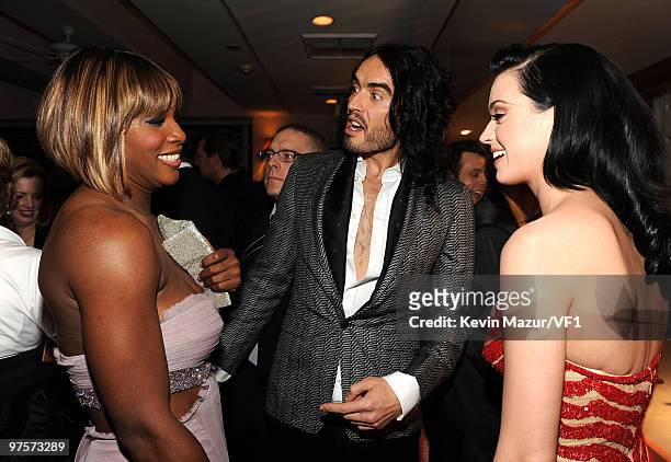 Serena Williams, Russell Brand and Katy Perry attends the 2010 Vanity Fair Oscar Party hosted by Graydon Carter at the Sunset Tower Hotel on March 7,...
