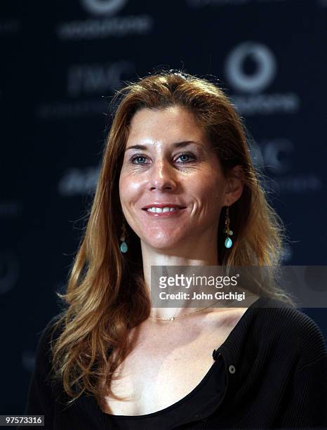 Laureus Sports Academy member Monica Seles during the Laureus Athlete of Decade press conference prior to the Laureus World Sports Awards 2010 at...