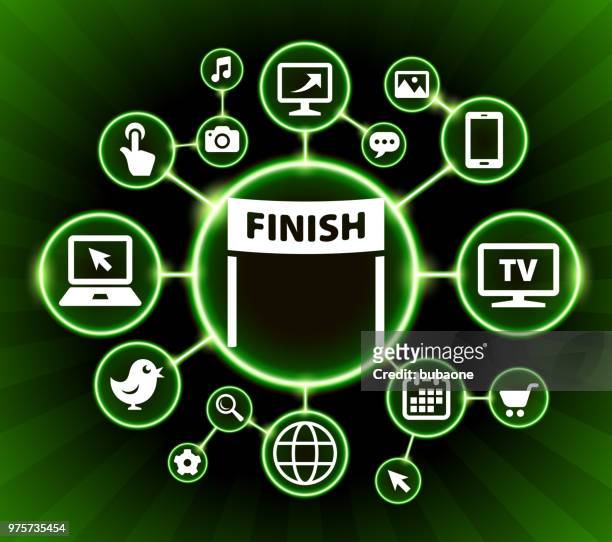 finish line internet communication technology dark buttons background - sprint phone stock illustrations