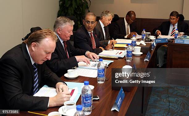 Members attend the ICC Chief Executives Committee meeting on March 9, 2010 in Dubai, United Arab Emirates.