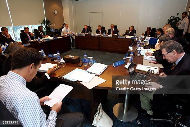 Members attend the Chief Executives Committee meeting on March 9, 2010 in Dubai, United Arab Emirates.