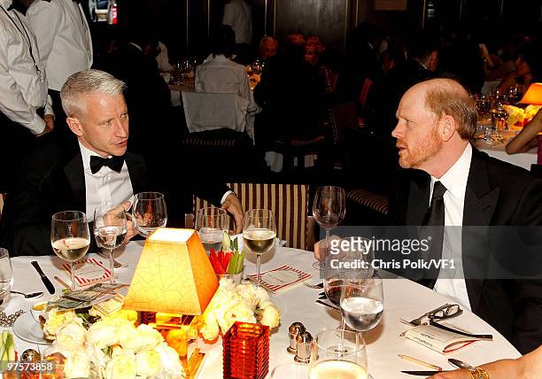 Peronality Anderson Cooper and director Ron Howard attend the 2010 Vanity Fair Oscar Party hosted by Graydon Carter at the Sunset Tower Hotel on...