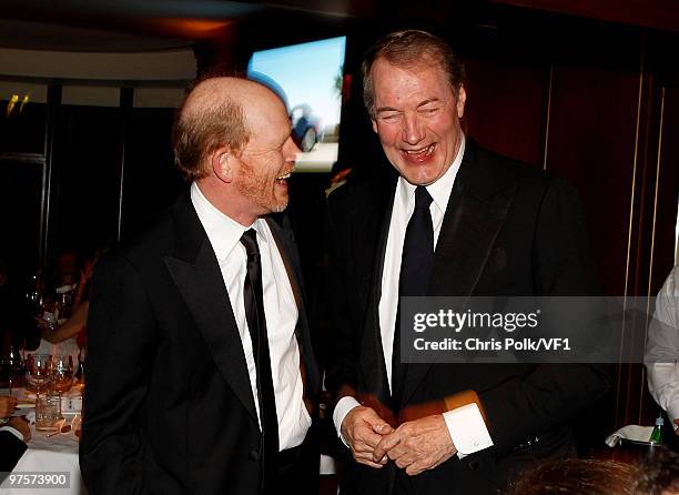 Director Ron Howard and TV host Charlie Rose attend the 2010 Vanity Fair Oscar Party hosted by Graydon Carter at the Sunset Tower Hotel on March 7,...