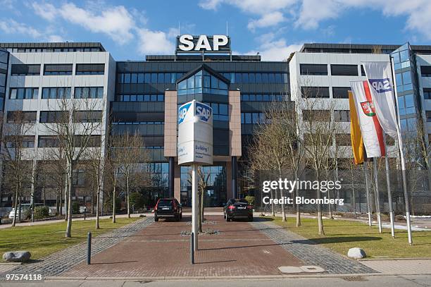 The headquarters of SAP AG stand in Walldorf, Germany, on Monday, March 8, 2010. SAP AG and Deutsche Telekom AG's T-Systems entered a global services...