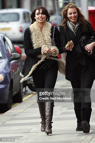 Christine Bleakley Sighted Leaving BBC Radio One before heading to Breakfast on March 9, 2010 in London, England.