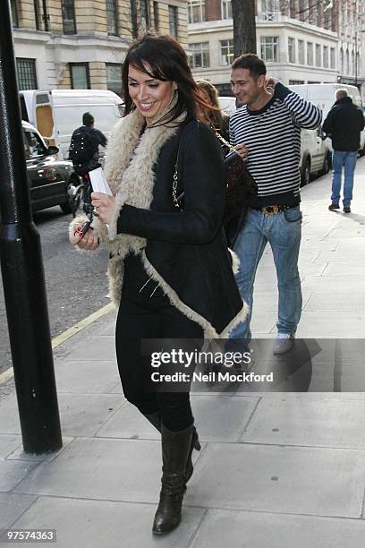 Christine Bleakley and Frank Lampard Sighted Leaving BBC Radio One before heading to Breakfast on March 9, 2010 in London, England.