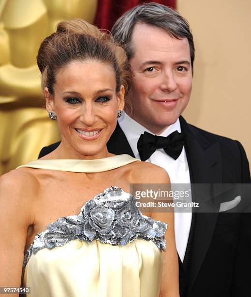 Sarah Jessica Parker and Matthew Broderick arrive at the 82nd Annual Academy Awards at the Kodak Theatre on March 7, 2010 in Hollywood, California....