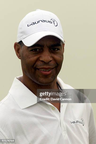 Marcus Allen looks on during the Laureus World Sports Awards Golf Challenge at the Abu Dhabi Golf Club on March 9, 2010 in Abu Dhabi, United Arab...