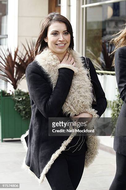 Christine Bleakley Sighted Leaving a Cafe In Knightsbridge on March 9, 2010 in London, England.