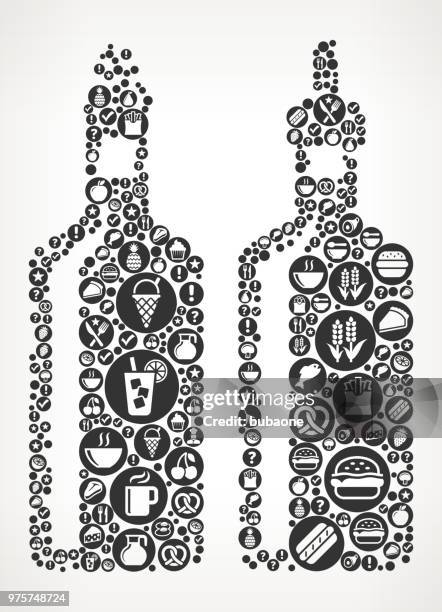 oil & vinegar food black and white icon background - white vinegar stock illustrations