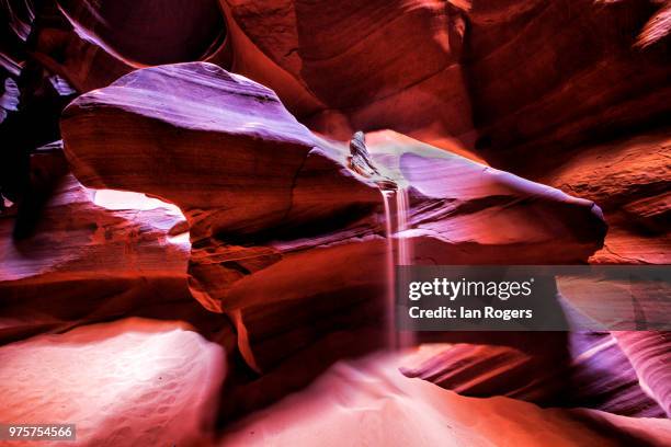 sandfall - desfiladeiro antelope canyon superior imagens e fotografias de stock