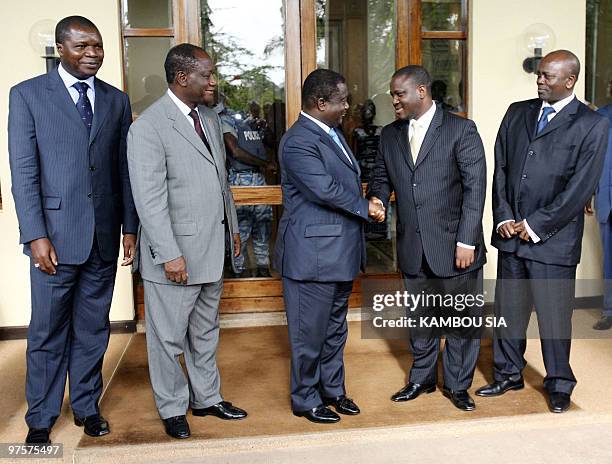 Ivorian former president Henri Konan Bedie , who heads the Democratic Party of Ivory Coast , the New Forces rebel leader Soro Guillaume , the leader...