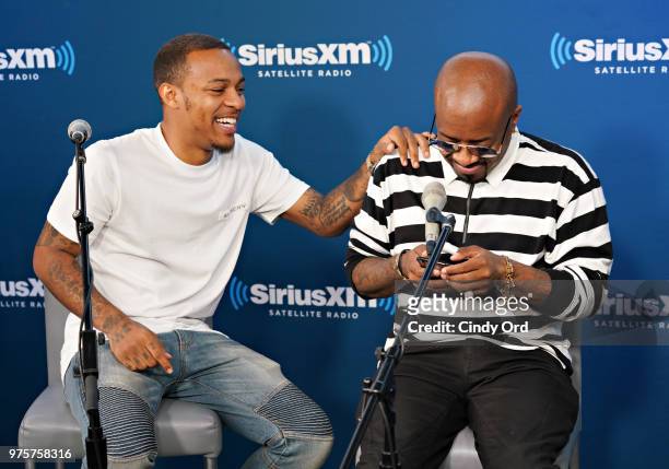 Bow Wow and Jermaine Dupri take part in SiriusXM's Town Hall with Jermaine Dupri at SiriusXM Studios on June 15, 2018 in New York City.