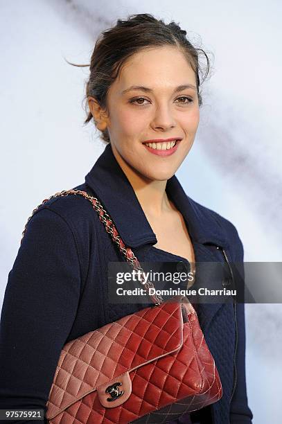 Alysson Paradis attends the Chanel Ready to Wear show as part of the Paris Womenswear Fashion Week Fall/Winter 2011 at Grand Palais on March 9, 2010...