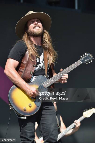 Lukas Nelson of Lukas Nelson & Promise of the Real performs on the Firefly Stage during the 2018 Firefly Music Festival on June 15, 2018 in Dover,...