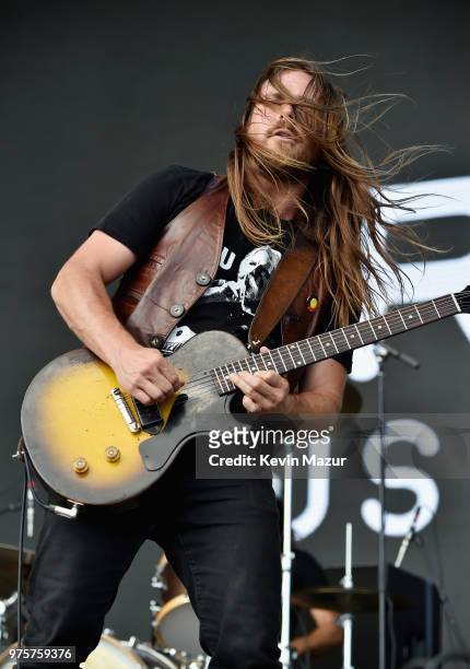 Lukas Nelson of Lukas Nelson & Promise of the Real performs on the Firefly Stage during the 2018 Firefly Music Festival on June 15, 2018 in Dover,...