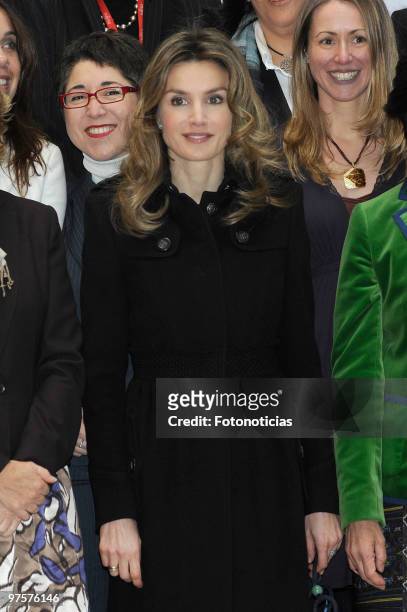 Princess Letizia of Spain attends a meeting with 'LiderA' members, at the Teatro del Canal on March 9, 2010 in Madrid, Spain.