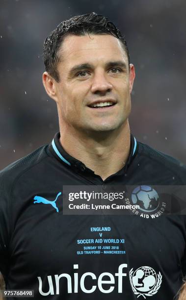 Dan Carter during the Soccer Aid for UNICEF 2018 match between England and The Rest of the World at Old Trafford on June 10, 2018 in Manchester,...