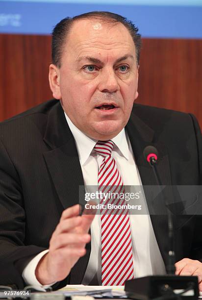 Axel Weber, president of Deutsche Bundesbank, speaks at a news conference in Frankfurt, Germany, on Tuesday, March 9, 2010. Weber said Germany's...
