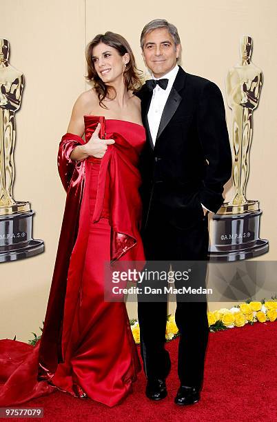 Actor George Clooney and Elisabeth Canalis attend the 82nd Annual Academy Awards held at the Kodak Theater on March 7, 2010 in Hollywood, California.