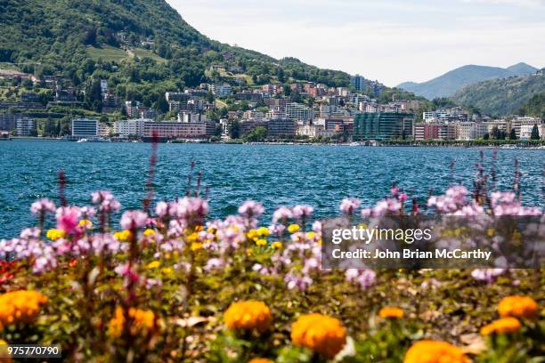 lugano lake and town - brian mccarthy stock pictures, royalty-free photos & images