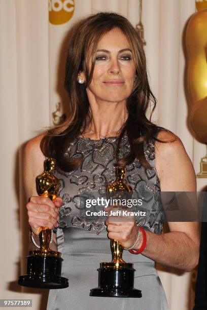Director Kathryn Bigelow poses in the press room at the 82nd Annual Academy Awards held at Kodak Theatre on March 7, 2010 in Hollywood, California.