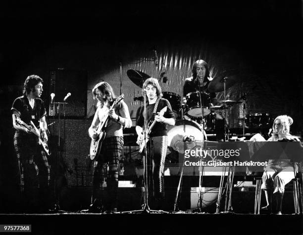 Wings perform live on stage at The Theatre Antique in Arles, France on July 13 1972 L-R Paul McCartney, Henry McCullough, Denny Laine, Denny Seiwell,...