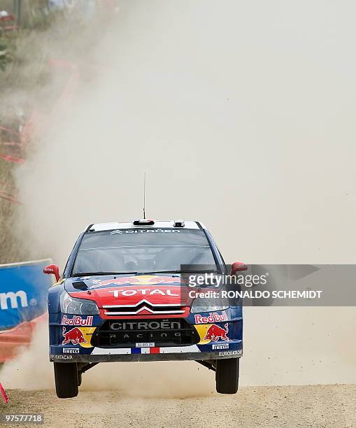 Sebastien Loeb of France drives his Citroen C4 during the second day of the 2010 FIA World Rally Championship in Leon, Guanajuato state, Mexico on...